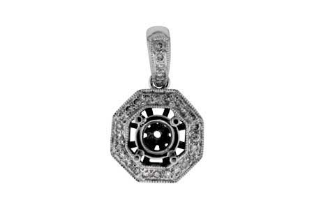 14K White Gold Diamond Pendant