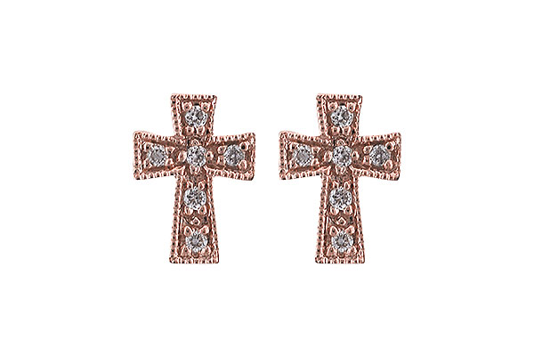 14K Rose Gold Diamond Earrings
