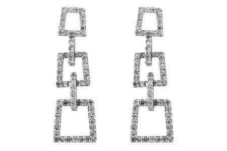 14K White Gold Diamond Earrings