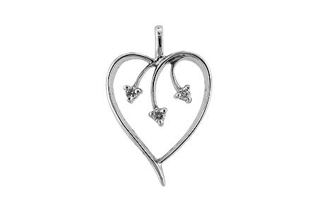 14K White Gold Diamond Pendant