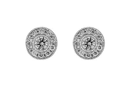14K White Gold Diamond Earrings