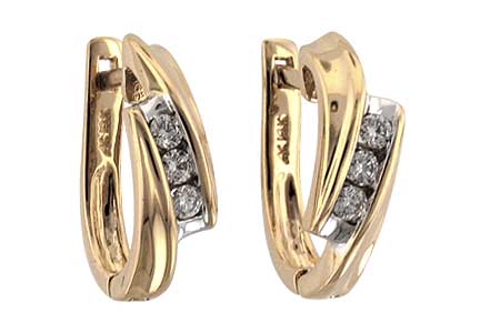 14K Yellow Gold Diamond Earrings
