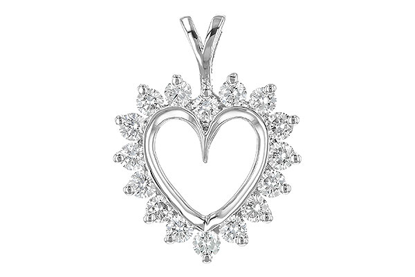 14K White Gold Diamond Pendant