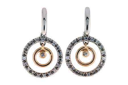14K Two-Tone Diamond Earrings