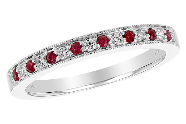 14K White Gold Ruby Anniversary Band