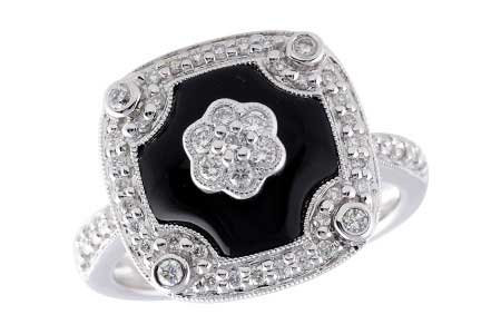 14K White Gold Diamond Ring