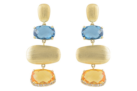 14K Yellow Gold Citrine Earrings