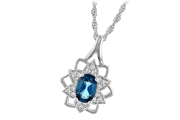14K White Gold Topaz Necklace