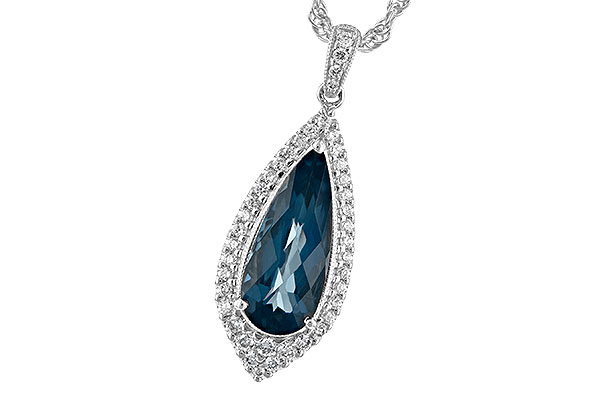 14K White Gold Topaz Necklace