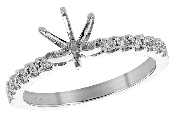 14K White Gold Diamond Semi-Mount Ring