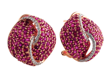 14K Rose Gold Sapphire Earrings