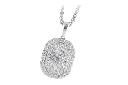 14K White Gold Diamond Necklace