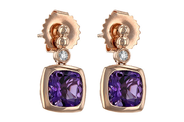 14K Rose Gold Amethyst Earrings