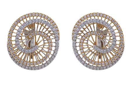 14K Two-Tone Diamond Earrings