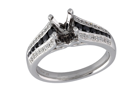 14K White Gold Diamond Semi-Mount Ring
