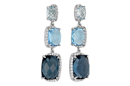 14K White Gold Topaz Earrings