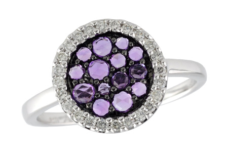 14K White Gold Amethyst Ring