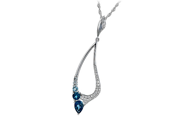 14K White Gold Topaz Necklace