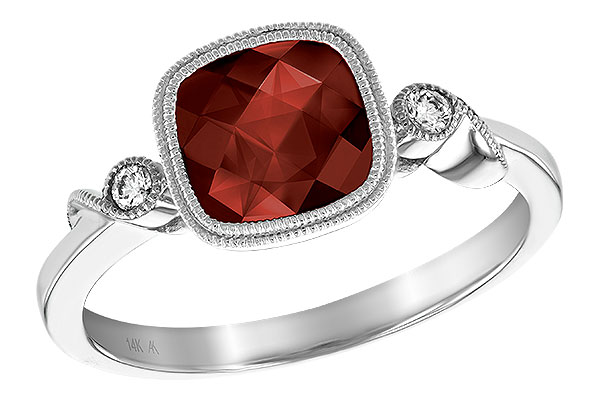 14K White Gold Garnet Ring
