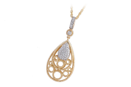 14K Yellow Gold Diamond Necklace