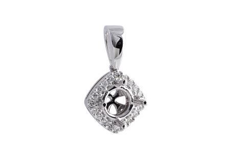 14K White Gold Diamond Pendant
