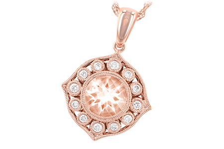 14K Rose Gold Morganite Necklace