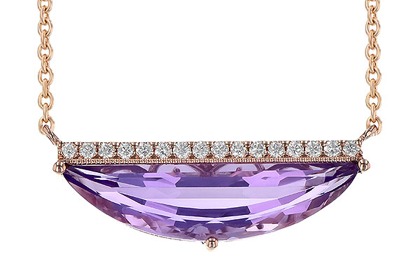 14K Rose Gold Amethyst Necklace