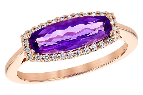 14K Rose Gold Amethyst Ring