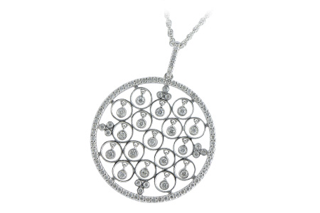 14K White Gold Diamond Necklace