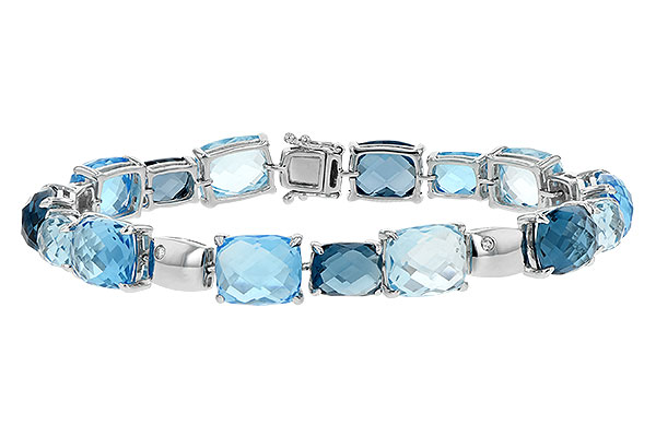 14K White Gold Topaz Bracelet