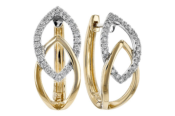 14K Two-Tone Diamond Earrings