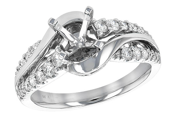 14K White Gold Diamond Semi-Mount Ring