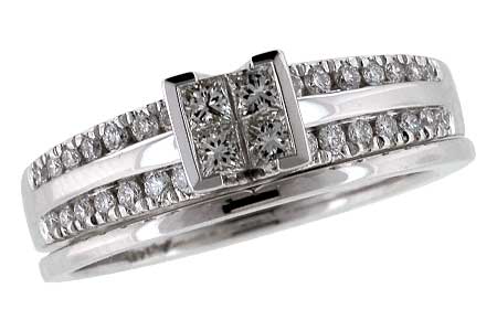 14K White Gold Diamond Wedding Set