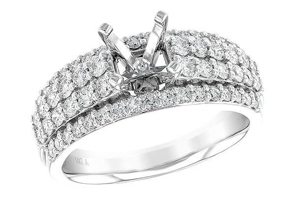 14K White Gold Diamond Semi-Mount Ring