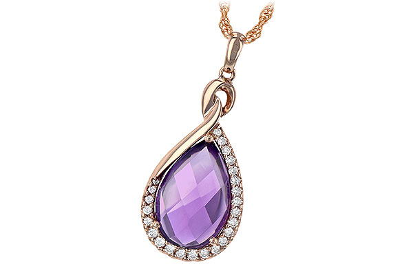 14K Rose Gold Amethyst Necklace