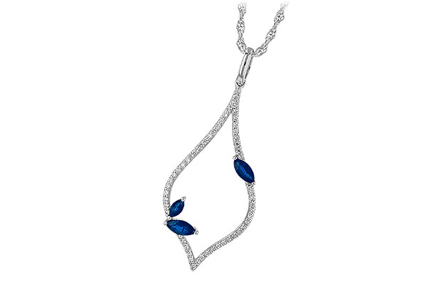 14K White Gold Sapphire Necklace