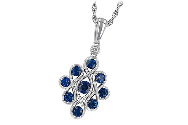 14K White Gold Sapphire Necklace