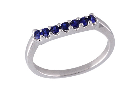 14K White Gold Sapphire Ring Enhancer