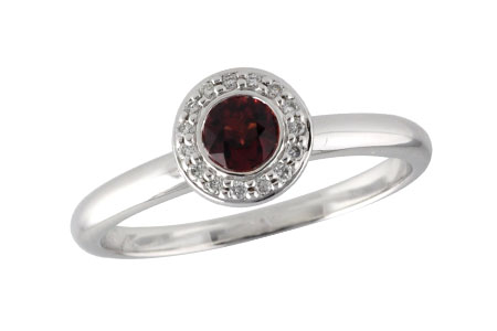 14K White Gold Garnet Ring
