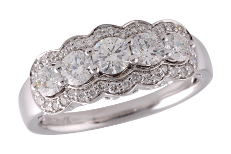 14K White Gold Diamond Anniversary Band