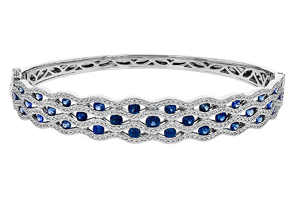 14K White Gold Sapphire Bracelet