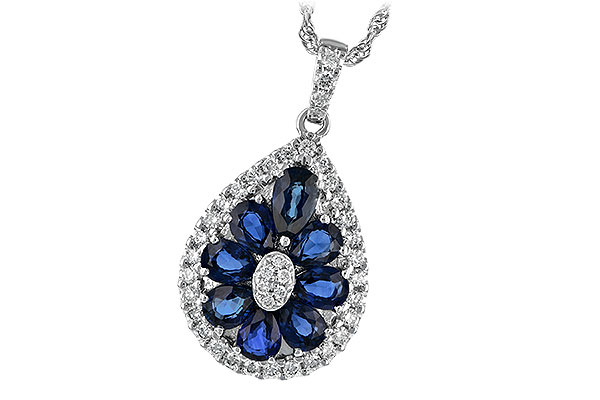 14K White Gold Sapphire Necklace
