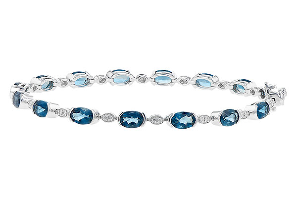14K White Gold Topaz Bracelet