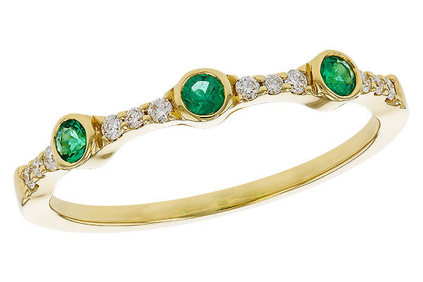 14K Yellow Gold Emerald Anniversary Band