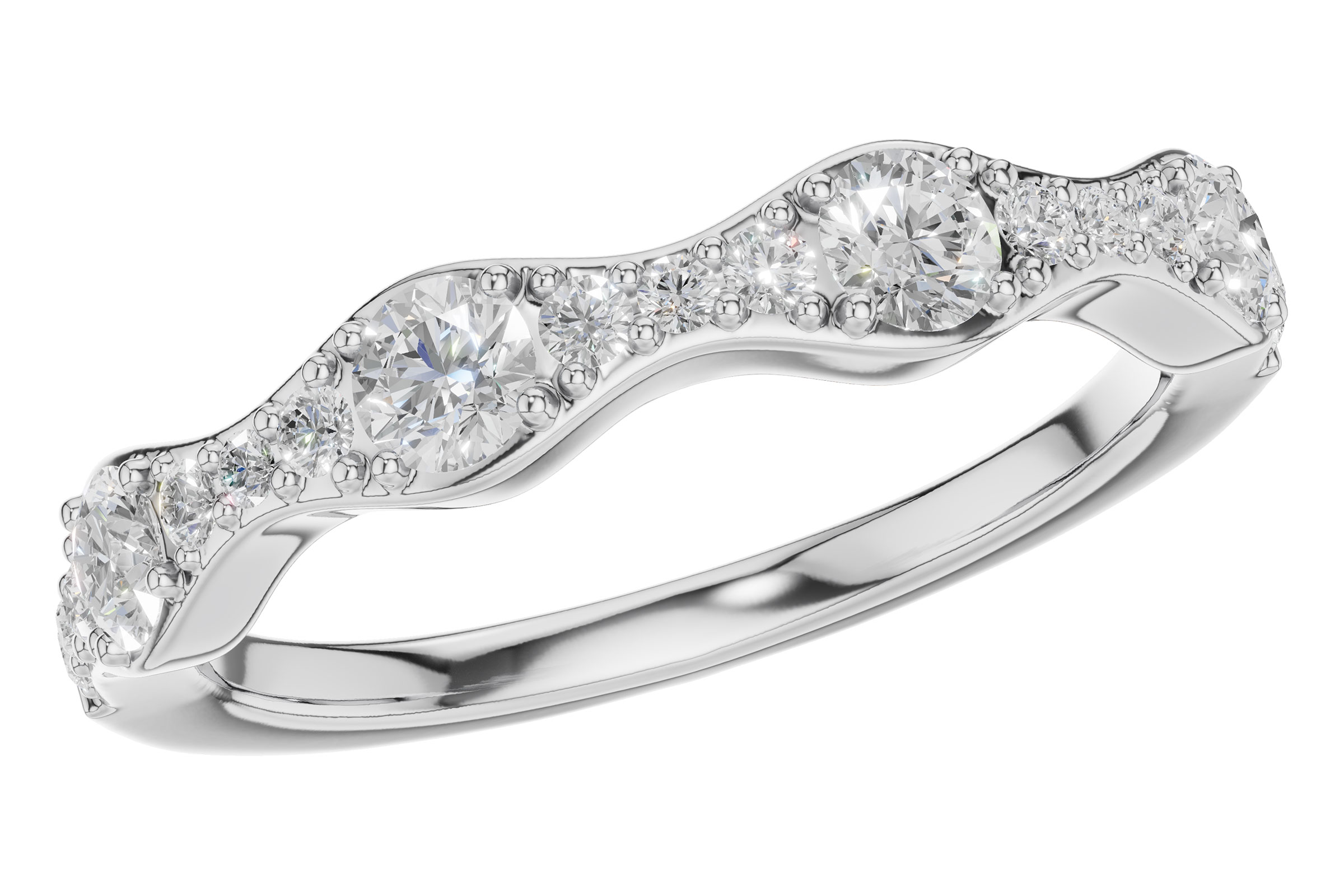 14K White Gold Diamond Anniversary Band
