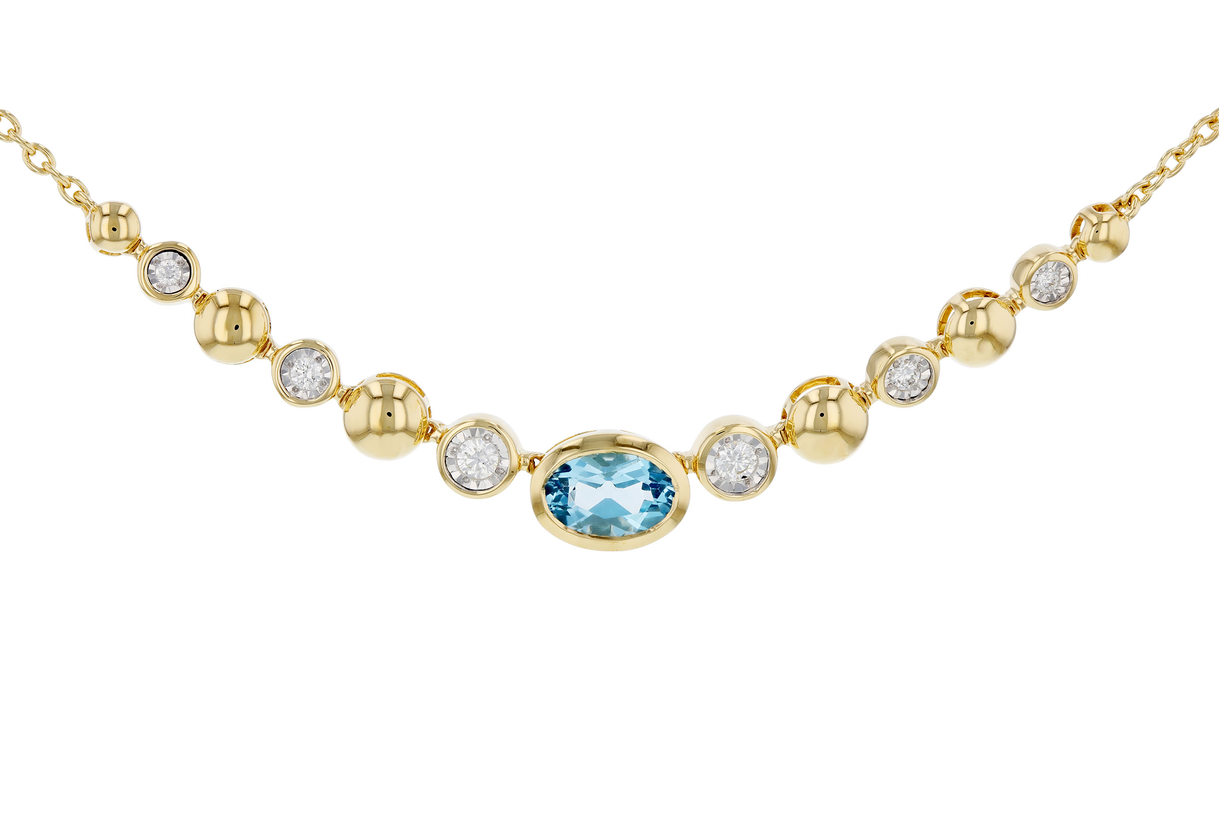 14K Yellow Gold Topaz Necklace