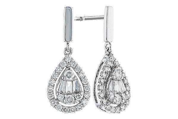 14K White Gold Diamond Earrings