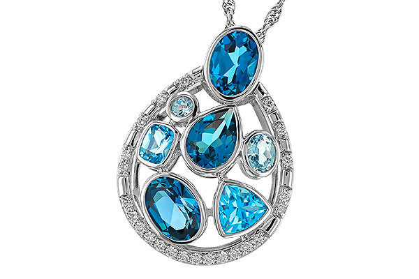 14K White Gold Topaz Necklace