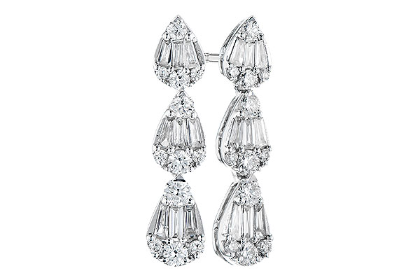 14K White Gold Diamond Earrings
