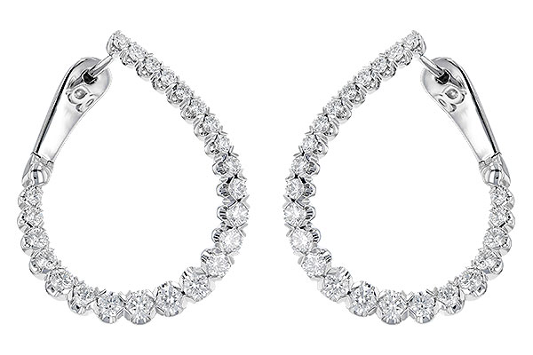 14K White Gold Diamond Earrings